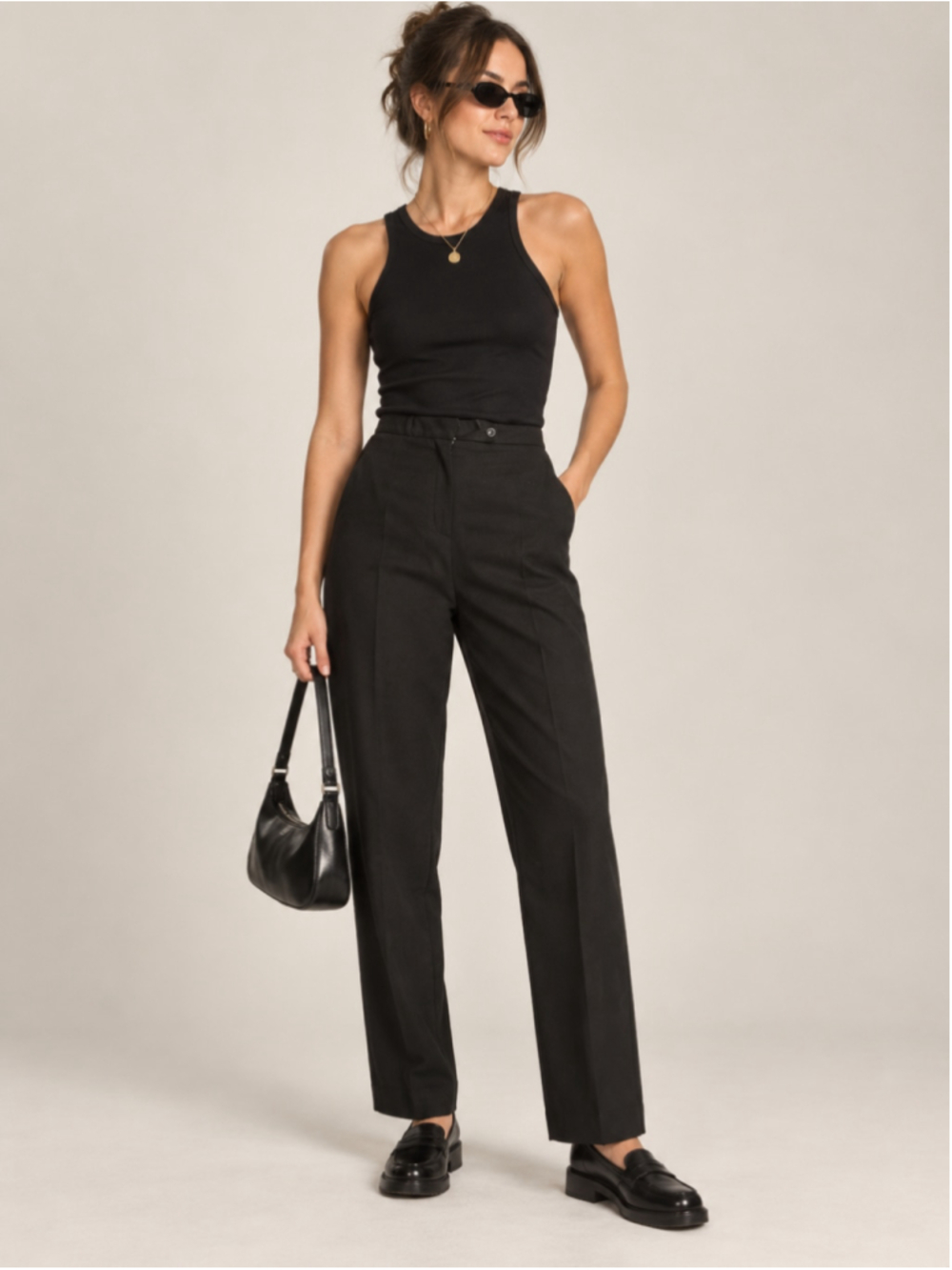 MORTON BERNARD | NWT 90s Vintage Black Polyester Trousers Size 10